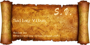 Sallay Vitus névjegykártya